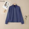 ZANZEA Women Casual Stand Collar Long Sleeve Thin Zipper Jackets