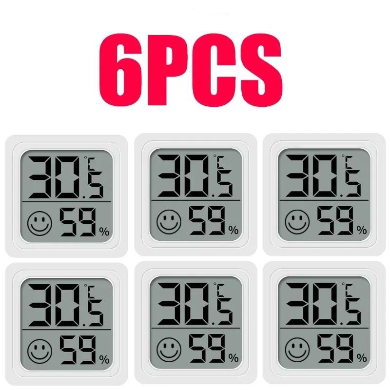 1/3/4/6PCS Mini LCD Digital Thermometer Hygrometer Indoor Room Temperature Humidity Meter Sensor Gauge Weather Station Set