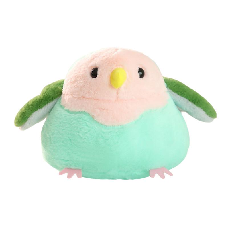 Adorable Chubby Parrot Plush Toy Cute Bird Stuffed Animal Soft Doll For Kids 25cm/9.84in зелёный