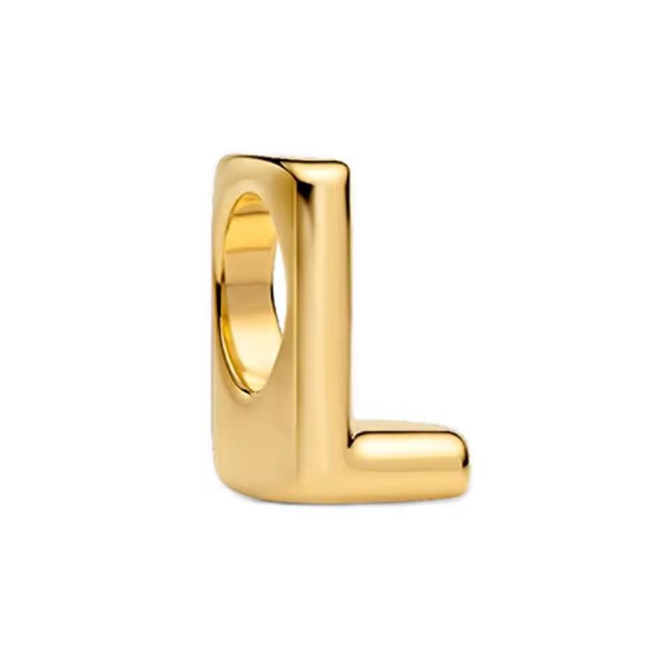 Classic And Minimalist Copper And Gold 26 Letters A-Z Charm Beads Fit For Bracelets Necklaces Diy Boutique Party Jewelry