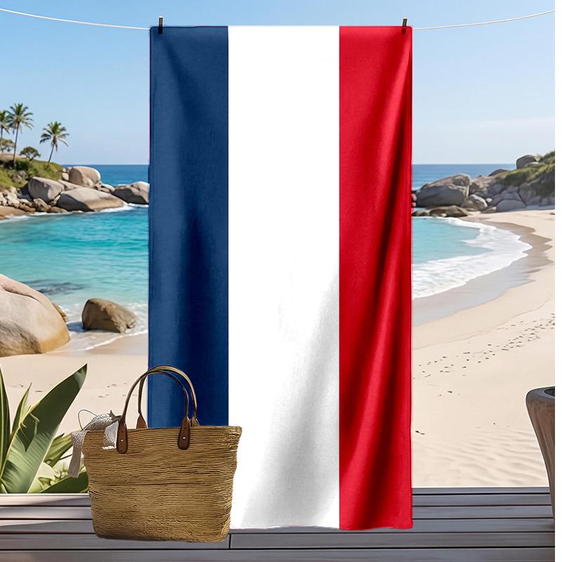 France National Football Team Printed Beach Towel Quick Dry Soft TowelPortable Large Rectangular Beach Blanket for Travel Swimming Pool