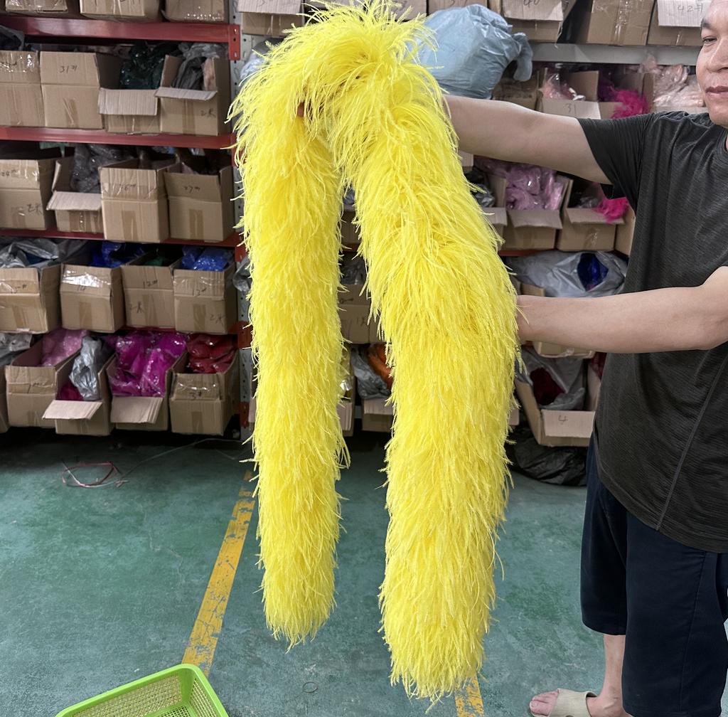 DIY Colorful Ostrich Feather Boa 6Ply Fluffy Shawl 0.5/1/2/3/4 Meter for Wedding Dress Carnival Performance Costume Party Decoration