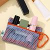 Stylish Lightweight Mesh Cosmetic Bag Portable Square Makeup Storage Bag Zipper Multi-purpose Sundries Organizer Toiletry Pouch
