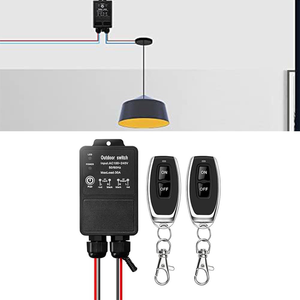 Remote Control Wireless Switch 30A AC110240V Waterproof for Outdoor and Indoor Lighting and Electrical Devices