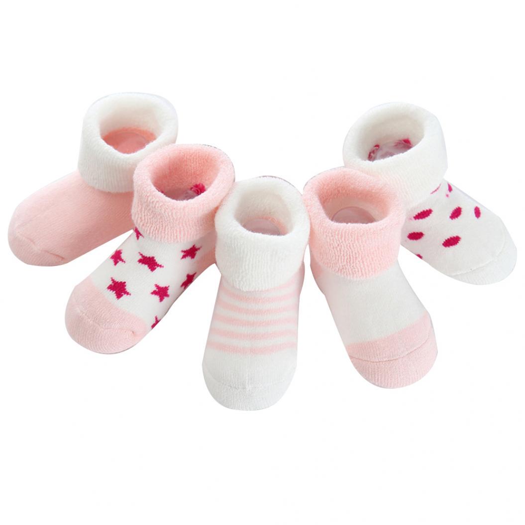 

Тёплые носочки для новорождённых, 5 пар S розовый