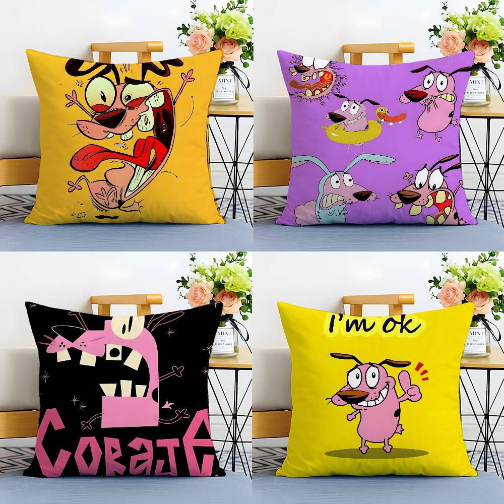 Cartoon C-Courage-MT Cute Anime Pillow Case Printing Pillowcase Living Room Sofa Cushion Cover Bedroom Room Decor