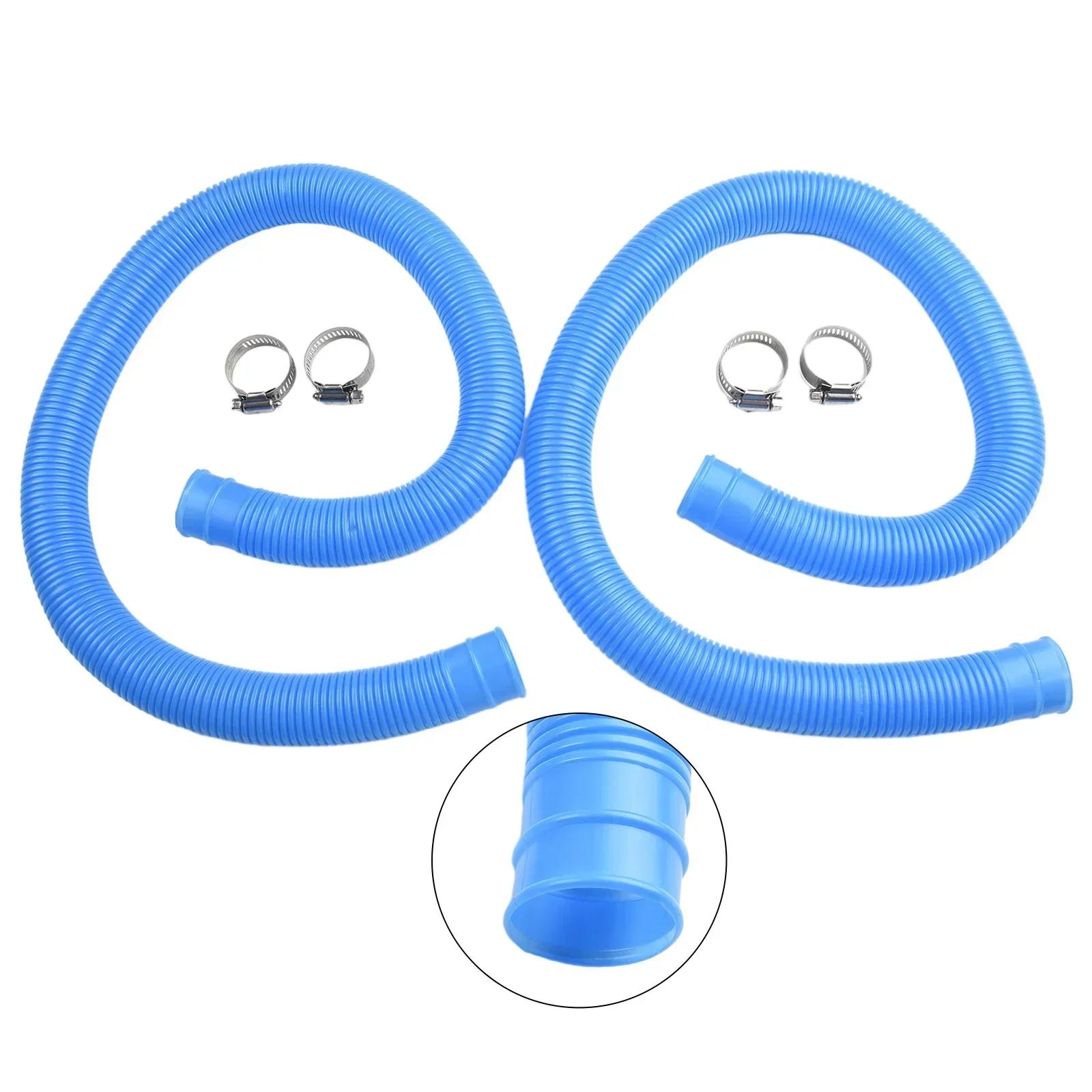 

2x надувной шланг для бассейна спа для Intex 1-1/4 дюйма, сменный шланг для надземного бассейна 1,25 дюйма для 330/530/1000 галлонов синий