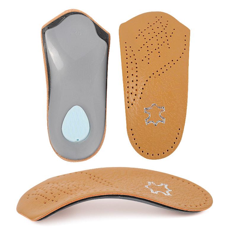 Orthopedic Shoe Sole Insoles For Feet Men/Women Relief Pain Cushion Flat Feet Arch Support Breathable Leather Half Pads Insert