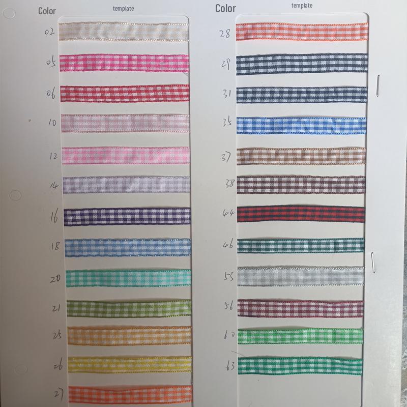 1cm Solid Color Plaid Ribbon for Cake Box Packaging and Decoration