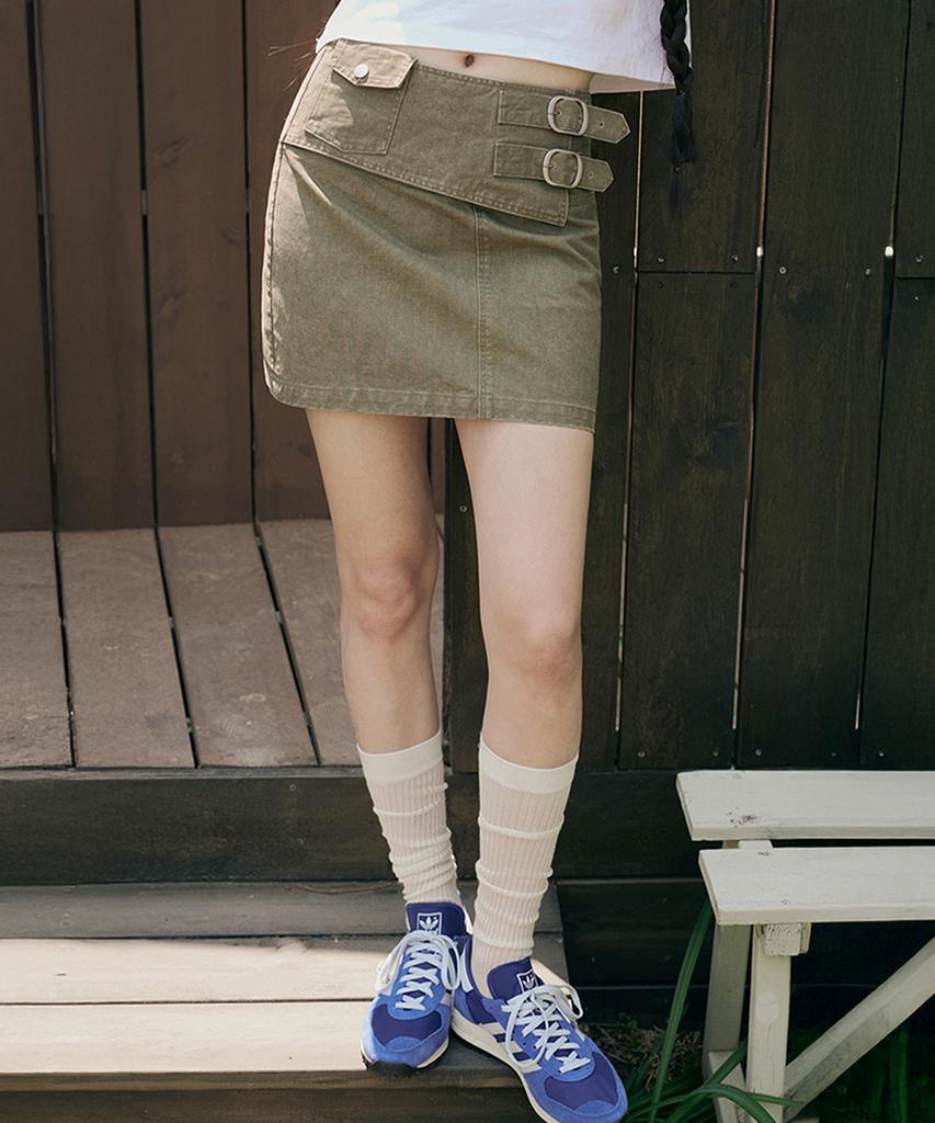 Moleubeu13 Faded Belted Miniskirt