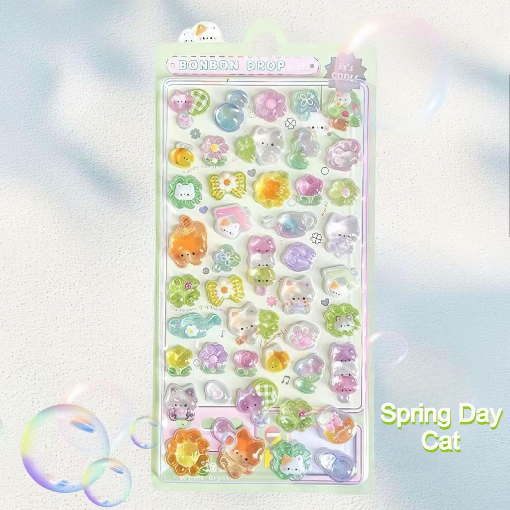 3D Relief Fun Stickers, Children's Cartoon Decorative Hand Account Stickers, Creative Crystal Diamond Bubble Stickers