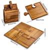 4Piece Charcuterie Board Set Multifunctional Wooden Puzzle Serving Tray Puzzle-Shaped Platter Charcuterie Tray for Kitchen Party