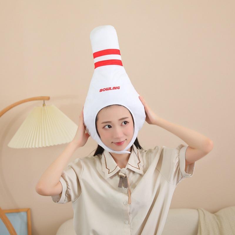 Sportovní setkání, pokrývka hlavy ve tvaru bowlingové kuželky, klobouk, rekvizity k focení, kreslená pokrývka hlavy, rekvizity pro vystoupení