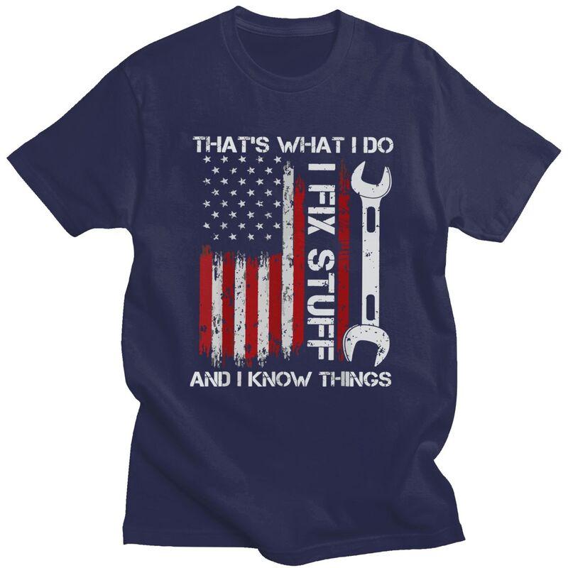 Custom Fashion I Fix Stuff T Shirts Men Mechanic Engineer Gift Tshirts Casual Tee Tops Slim Fit Tshirt Gift