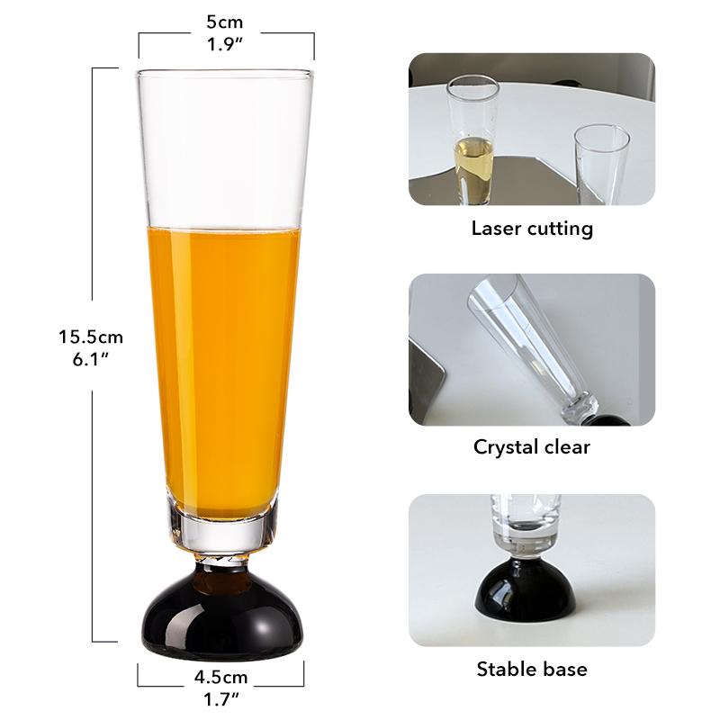 4.9oz Black Agate Champagne Glasses Creative Home Bar Wine Glass Drinkware Suitable For Birthday Christmas And Wedding Gifts