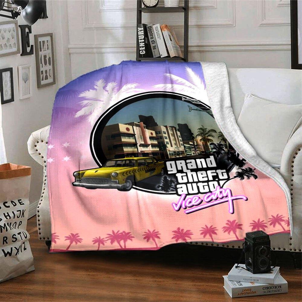 

1pc Grand Theft Auto Soft Flannel Blanket with Designer Print - A cozy blanket for all seasons, perfect for the couch, bed, officeB88 80cmx120cm(31inx47in)