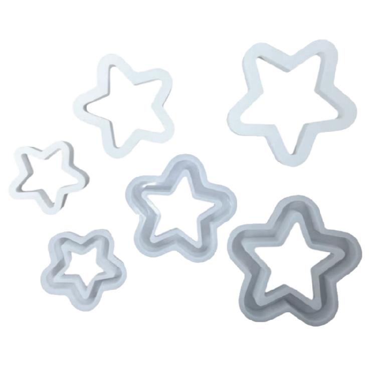 3Pcs Hollow Out Star Molds, Star Shaped Silicone Molds