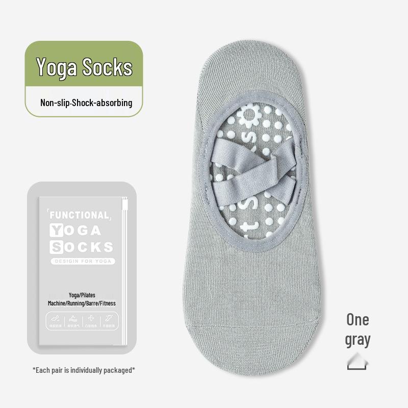 

Women s Spring/Summer Yoga Socks: Tie-Up Anti-Slip Short Socks with Silicone Shock-Absorption - Odor-Resistant Indoor Sport Boat Socks 93% Cotton, One Size 34-39