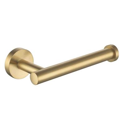Toilet Roll Holder Punched Rust-proof Brushed Gold Wall-mounted Toilet Paper Rack for Bathroom
