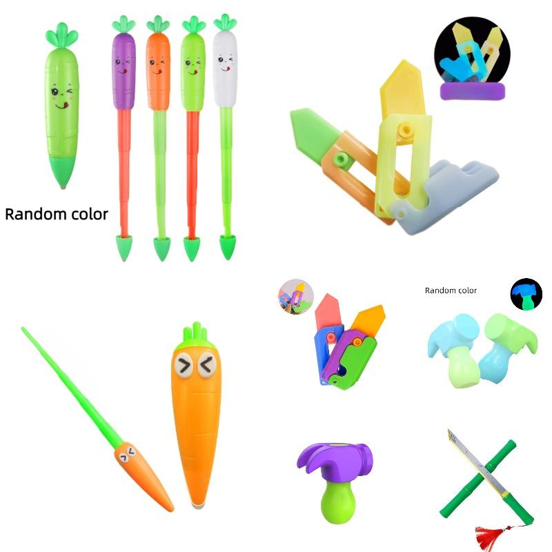 Gravity Carrot Knife With 3d Design Glowing Butterfly Knife Flashy Printed Carrot Knife And Night Light Carrot Knife