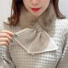 Winter Warm Solid Color Winter Neck Warmer Thicken Faux Rabbit Fur Plush Scarf Neck Warmer Cross Collar Scarf Cold Weather