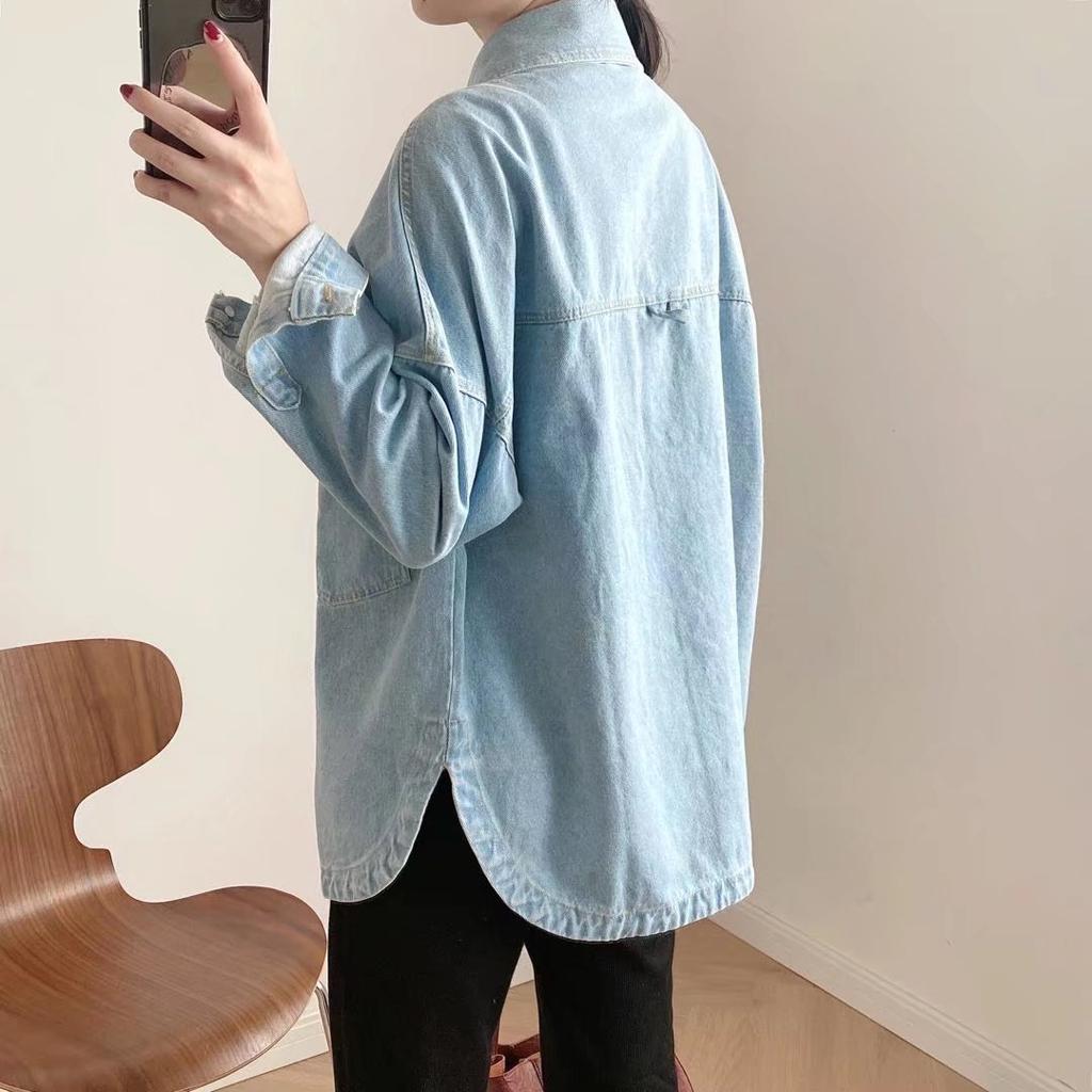 European and American Fashion Women's Clothing Urban Casual Washed Denim Jacket