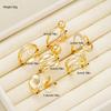 6 Pcs Smooth Geometric Shape Exaggerated Fashion Ring Set Retro Vintage Gold Color Classic Asymmetrical Hollow Rings For Women
