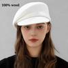 100% Pure Wool Navy Style Painter Beret Autumn Winter Fedoras Banquet Cloche Top Hat Wedding Party Ladies Octagon Hat Wholesale