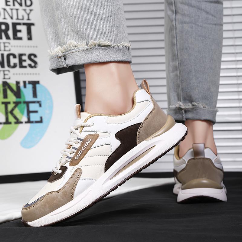 Herren Weiße Streetstyle Sport Laufschuhe Retro Schlichte Skateboardschuhe Große Größe für Studenten