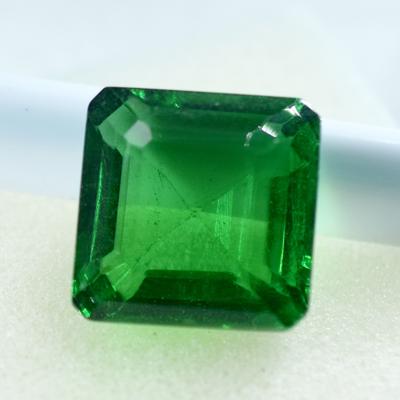 Lab-Created Green Emerald Loose Gemstone Square Cut 35.30 Ct for Jewelry Making and Gem Collections