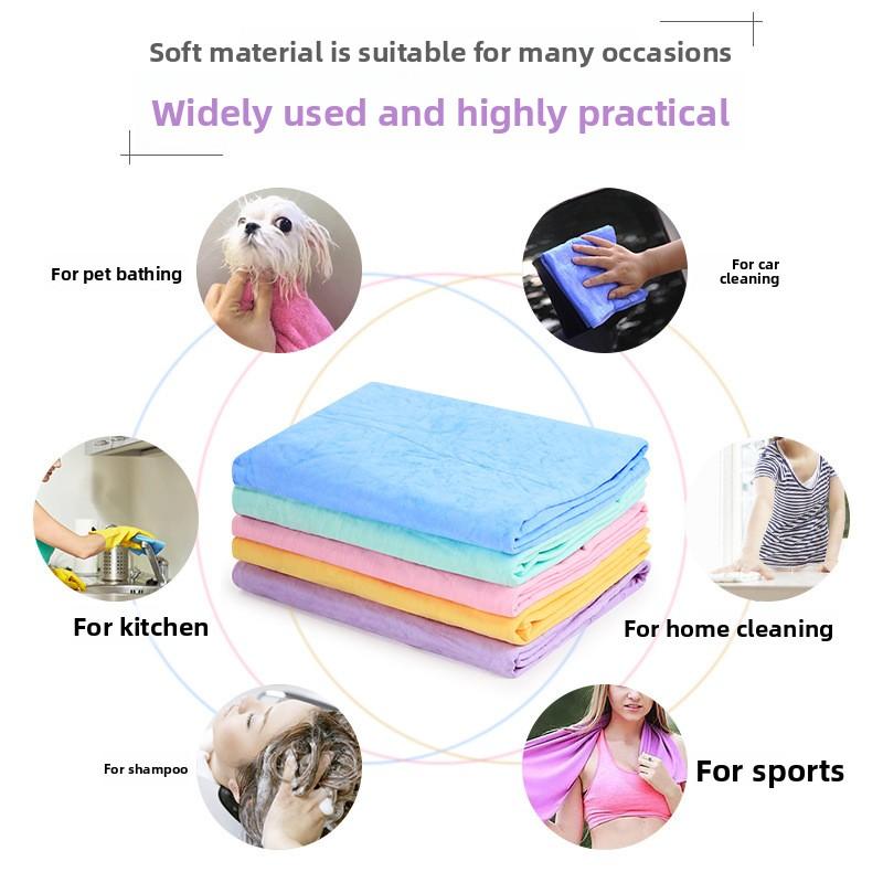 Pet Towel - Deer Skin-like Towel - Cat Bathing Absorbent Quick-Drying Towel - Dog Cleaning Ultra-Soft Thick Towel