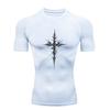Spiked Cross Design 2026 Sports T-shirt Training Fitness Compression Workout T-Shirt Quick Dry Short Sleeve T-Shirt for Men