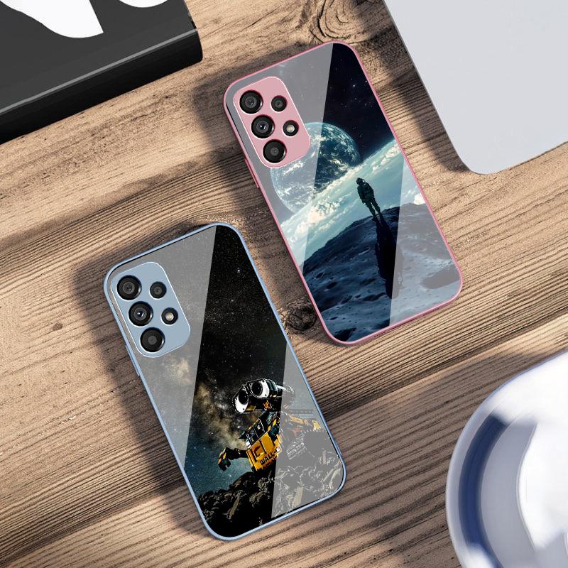 Red Moon Explorer For Samsung Galaxy S10 4G S20 11E 30 S21 22 S24 Fe Pro S23 S25 Ultra 5G S9 Tempered Glass Phone Case