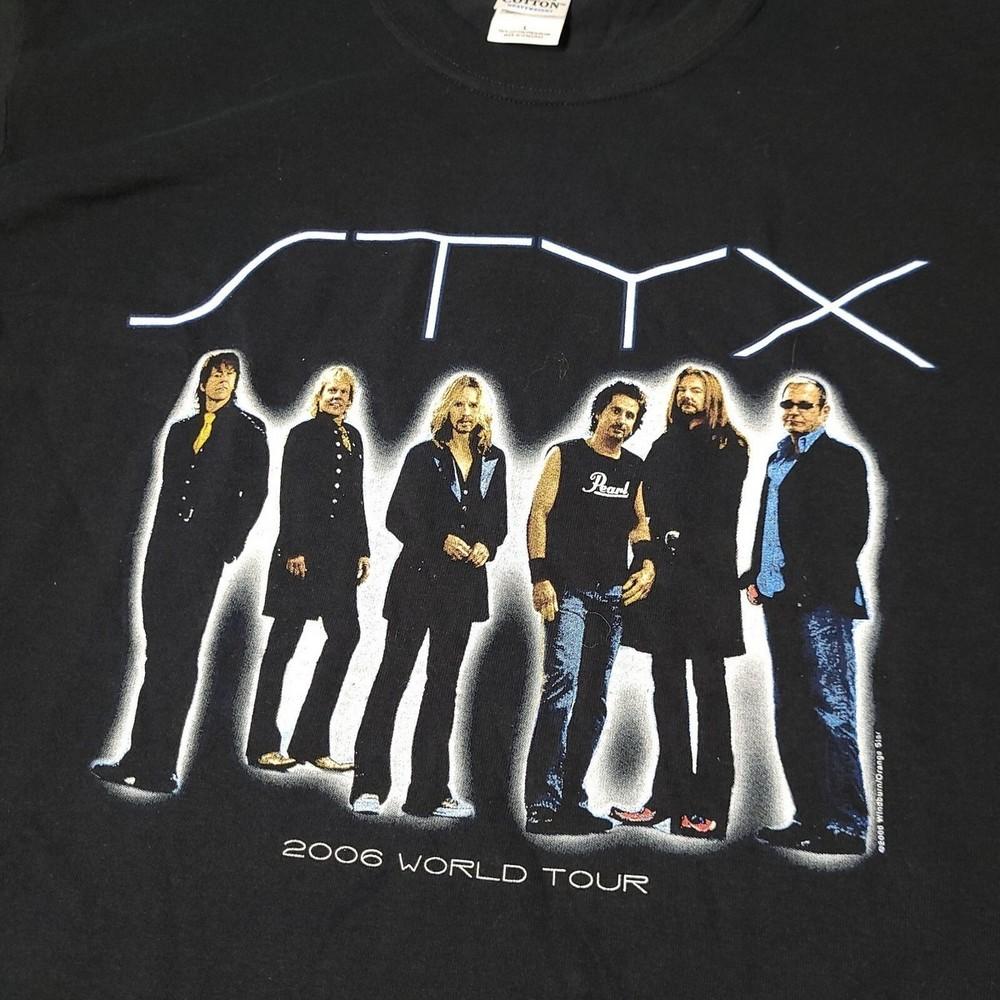 Rare Styx Band 2006 World Tour 1-Sided Shirt Unisex Concert S-5XL SG876 Unisex T-Shirt M