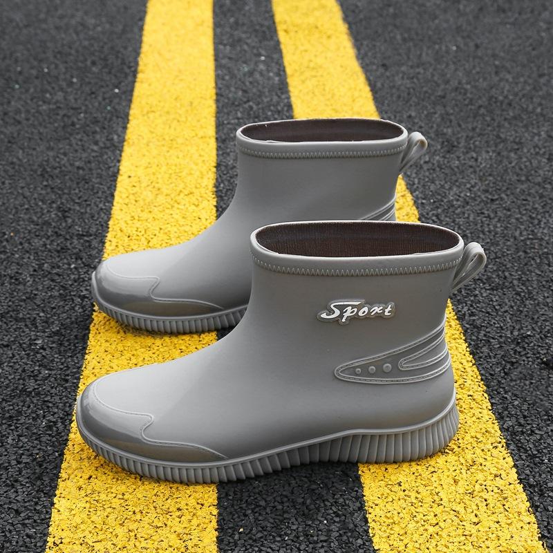 Mode Herren Regenschuhe kurzer Schaft neue wasserdichte Schuhe Regenstiefel rutschfest Bündel Arbeit Angeln Gummischuhe Samt Mode