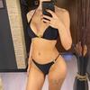 4 Colors New Halter Metal Ring Bikini Women Swimwear Female Swimsuit Two-Pieces Bikini Set Padded Bather Bathing Suit Swim
