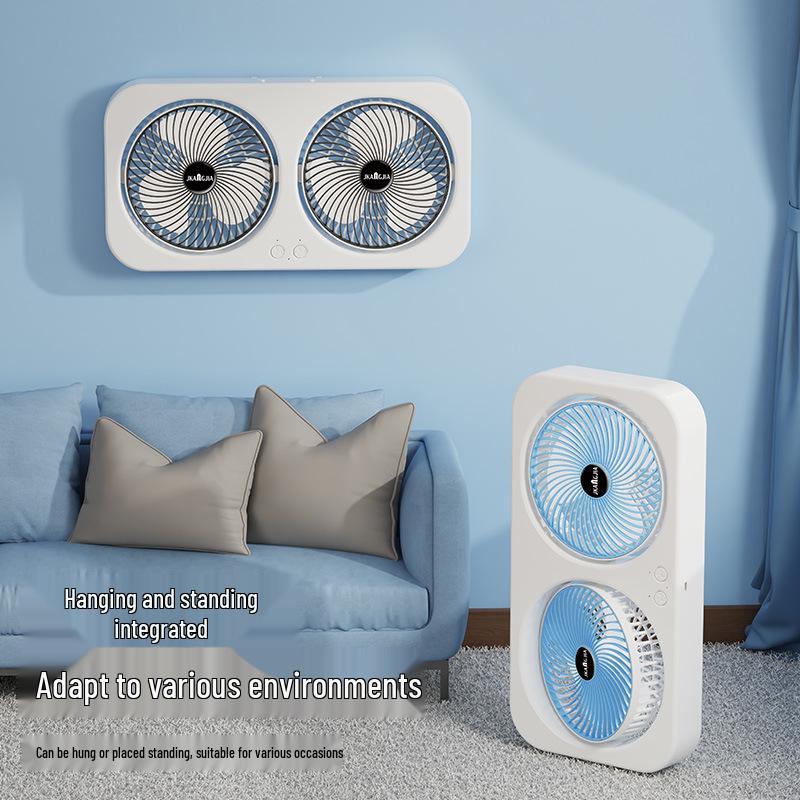 2026 Mini USB Rechargeable Wall-Mounted and Desktop Fan for Dorms and Homes