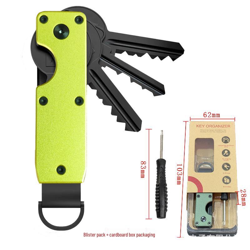 Aluminum Alloy Compact Keychain Organizer - Holds 2-6 Keys, Multifunctional and Portable
