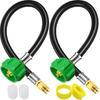 2 Pack 15" RV Propane Hose With 1/4" Male NPT & Qcc1/Typel,Propane Hose-Camper Propane Hose For RV Two-Stage Regulator-Dual LP Tank,Propane Tank Hose