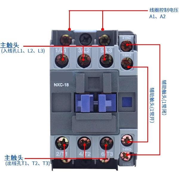 Contactor NXC-09 18A 25A 32A AC Contactor Coil Normally Open Normally Closed 220 380(NXC-18 220V)