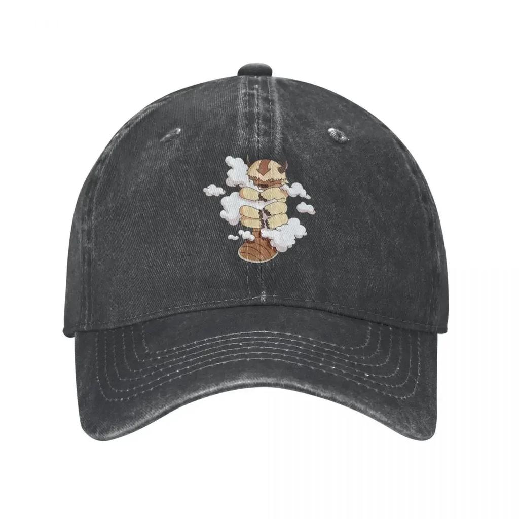 Appa Cuddling Clouds  Avatar The Last Airbender Baseball Caps Denim Hat Outdoor Adjustable Casquette Sports Baseball Cowboy Hat