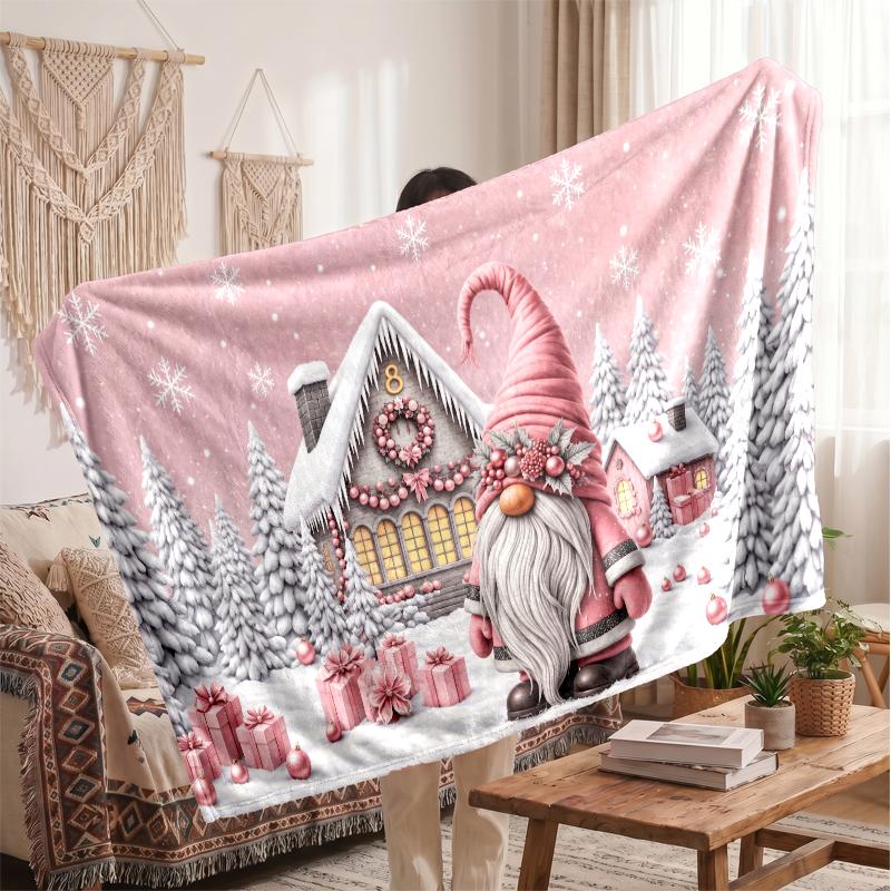 Christmas Flannel Throw Blanket Soft Warm Cozy For Sofa Bed Indoor Home Use Great Holiday Gift