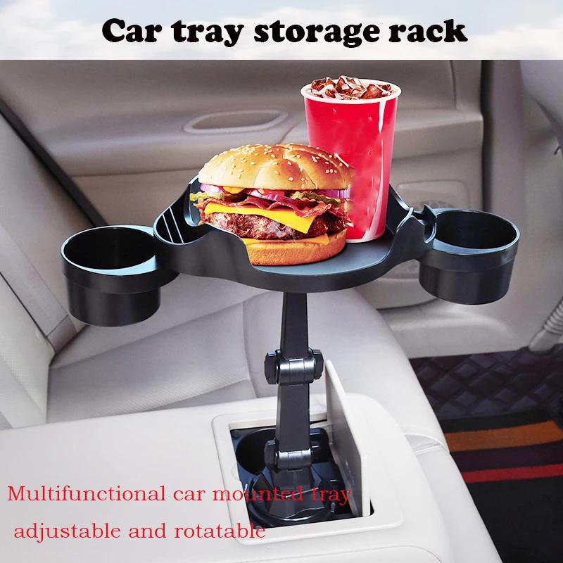 Adjustable Car Cup Holder Tray with 360 Degree Rotation Expander Accessory for Vehicle Interior Organization