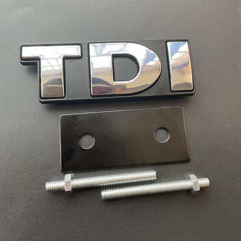 YKPSC1 3D Metal Logo TDI Emblem Car Front Grill Badge Rear Trunk Sticker For VW Golf 4 6 7 MK6 Polo Jetta Passat Accessories
