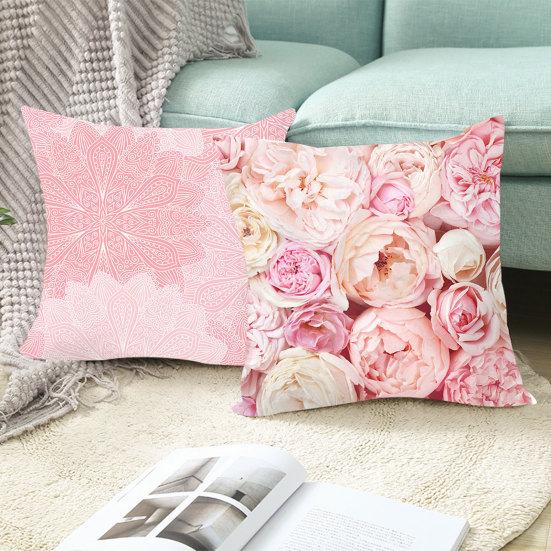 

Fashion Pillowslip Single Side Printing Decorative Nordic Style Washable Exquisite Pink Pillow Cover