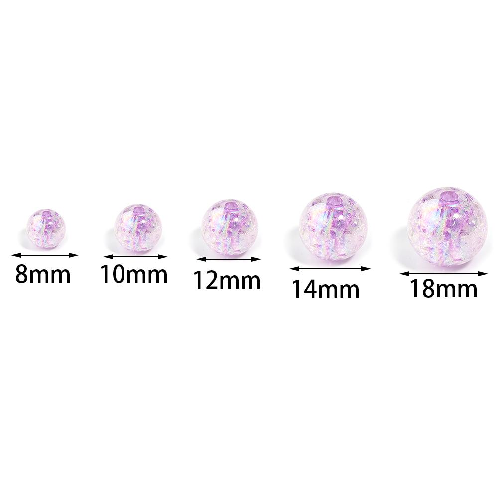 10-100pcs 8 10 12 14 18 20mm Acrylic Cracked Beads Candy Color Round Loose Beads For Jewelry Making DIY Bracelets Accessories