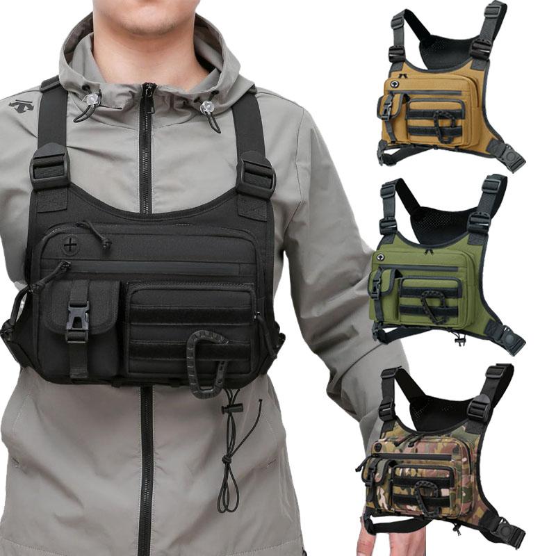 Outdoor Vest Multi-Functional Waterproof Wear-resistant Backpack Men's Chest Bag for Hunting Fishing Camping