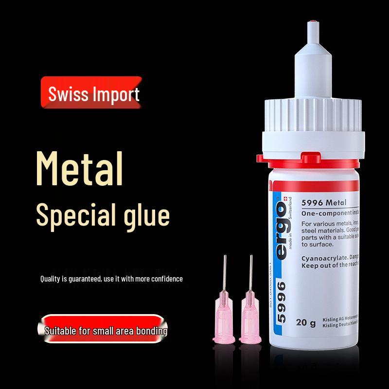 Swiss Metal Glue: Strong Adhesion for Aluminum, Iron, Stainless Steel - Solder-Free Welding Replacement.