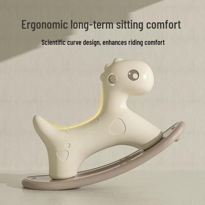Perfect Bear Wooden Rocking Horse Ride-on Toy for Toddlers