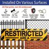 2D FLAT 1pc Restricted Area Sign Vintage Warning Aluminium Decorative Sign Wall Art Wall Decor Room Decor Home Decor Restaurant Decor Bar Decor Cafe